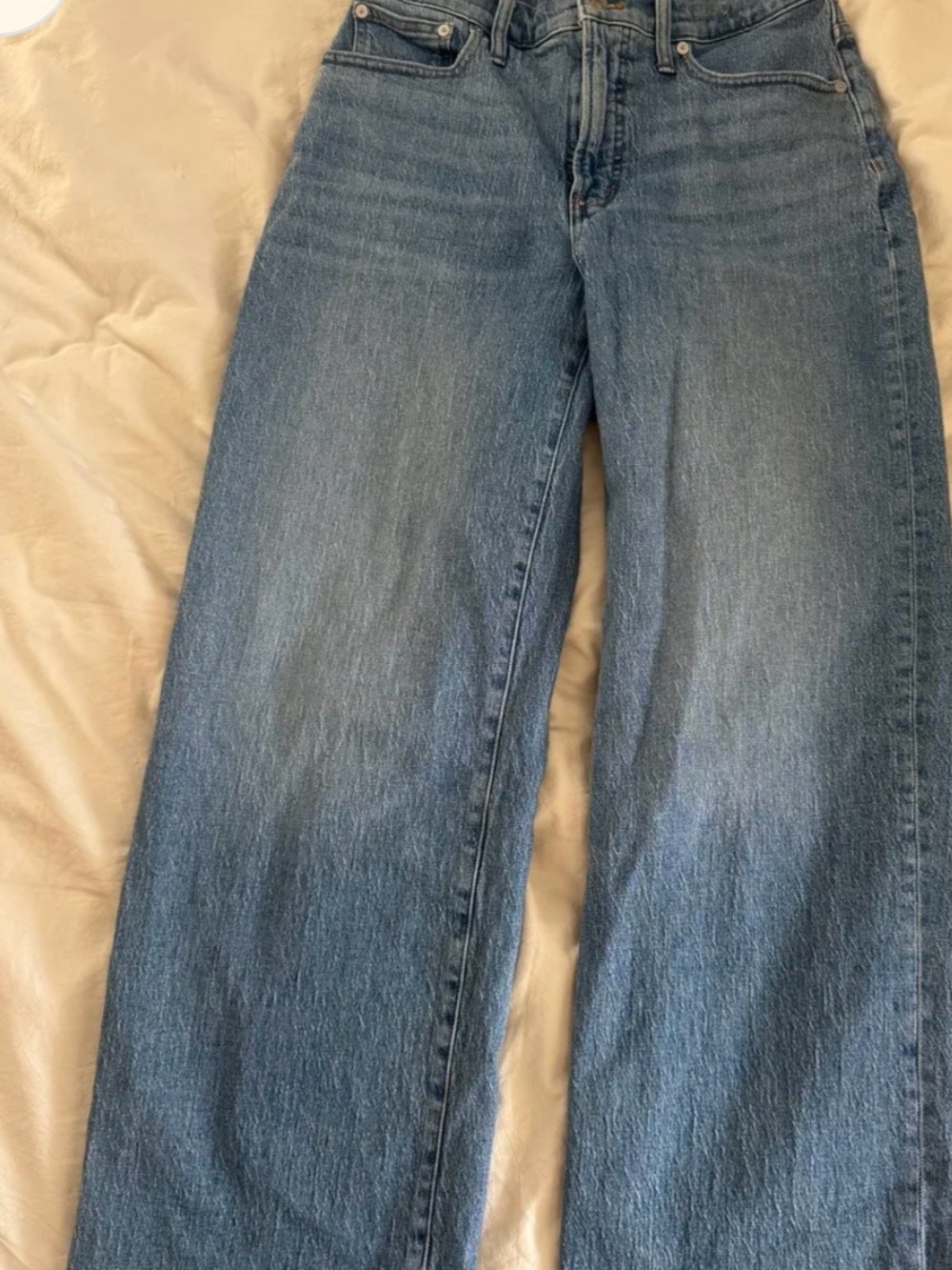 Madewell Wide-Leg Jeans in Medium Blue Denim